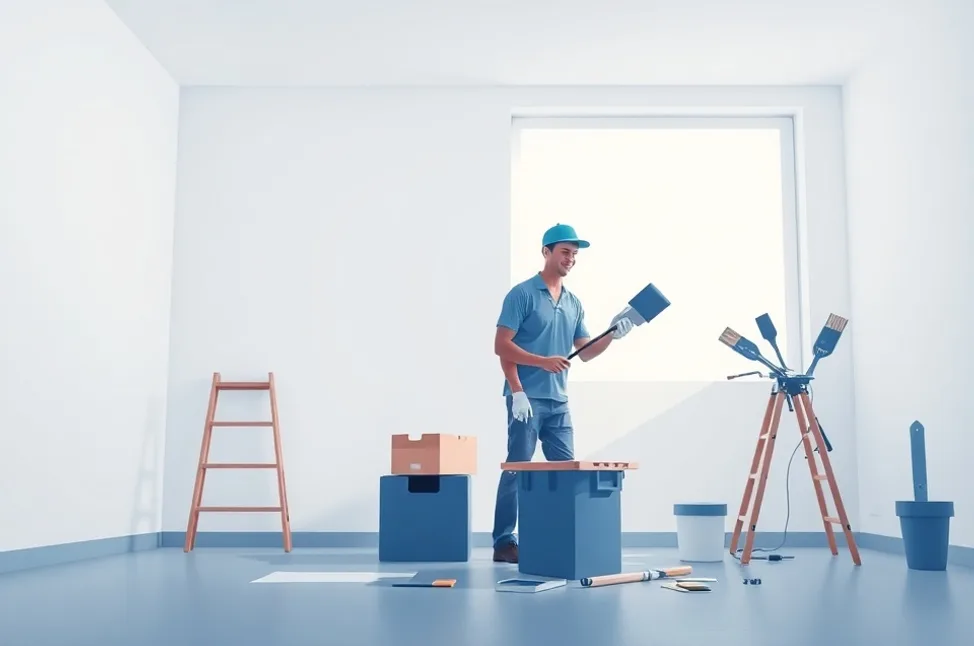 Intérieur rénové après travaux de peinture à Calais
