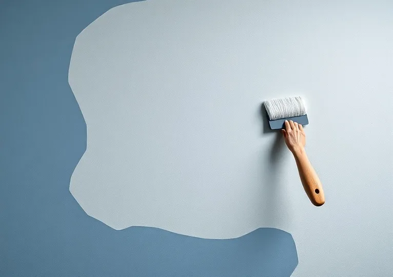 Application d'un enduit décoratif à la lisseuse sur un mur