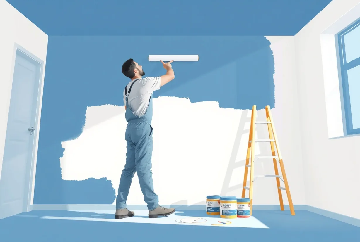 Peintre Calais 62100 en intervention sur un chantier
